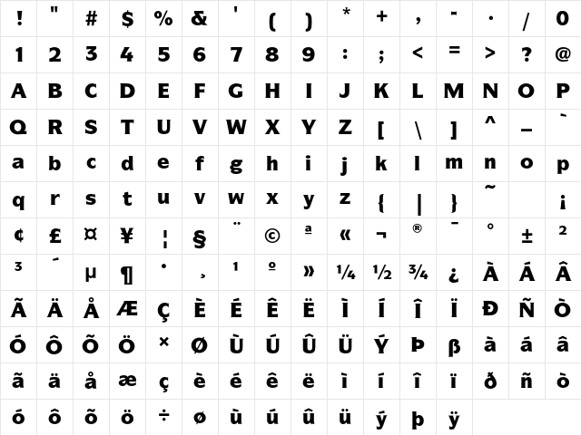 SymbolEF Black Character Map