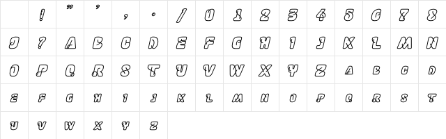 Talisyaline Demo Bold Italic Character Map Talisyaline Demo Bold Italic Character Map
