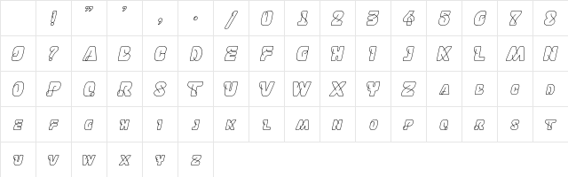 Talisyaline Demo Italic Character Map Talisyaline Demo Italic Character Map