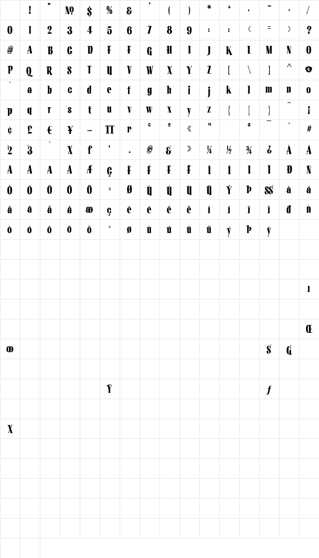 LHF Opening Night CASUAL Regular Character Map LHF Opening Night CASUAL Regular Character Map