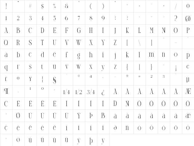 TC Brookleigh Regular Character Map