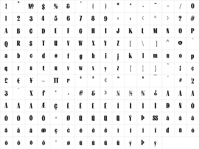 LHF Opening Night REGULAR Regular Character Map