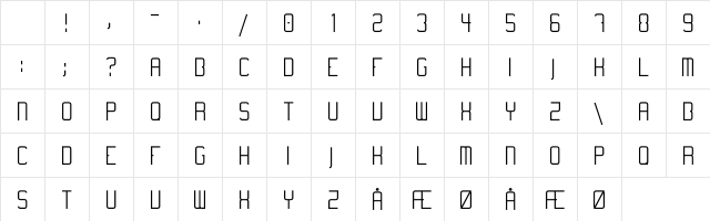 Temanotica Regular Character Map Temanotica Regular Character Map