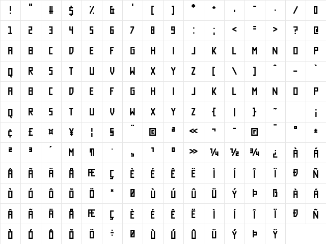 Tempter Regular Character Map