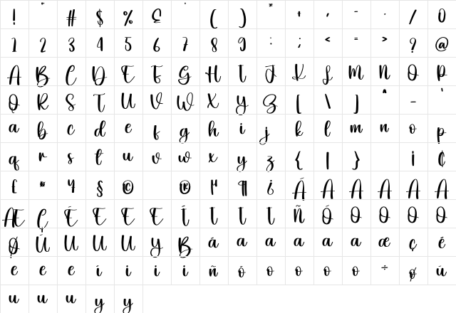 The Smile Regular Character Map The Smile Regular Character Map