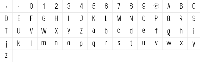 THE LIGHT FONT (DEMO VERSION) Character Map