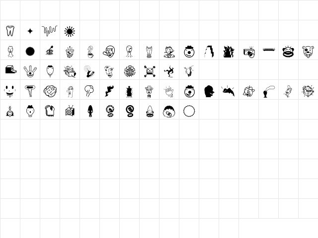 Thingbat One Character Map