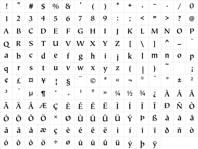 TiepoloEF Bold Character Map