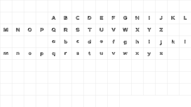 Tiger Regular Character Map