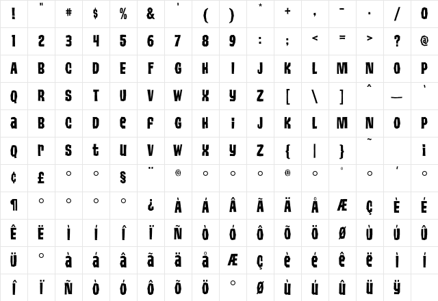 TikiIsland Regular Character Map