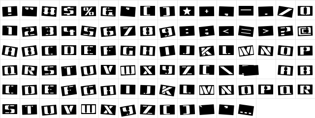 Tinsnips Regular Character Map