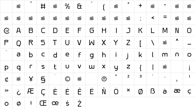 Toleis Thin Regular Character Map