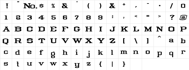 LHF Tuscan Full Block | ATK Regular Character Map