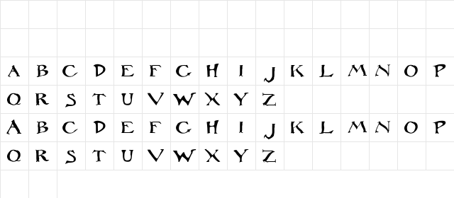 Arthur Regular Character Map