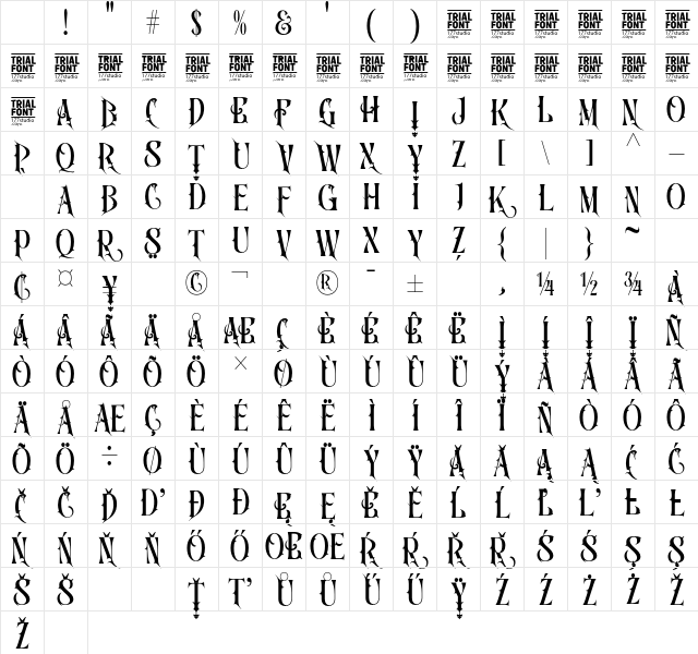 Traditional Challenges Demo Regular Character Map