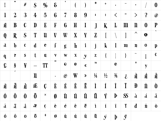 LHF Wade Grotesque Regular Character Map LHF Wade Grotesque Regular Character Map