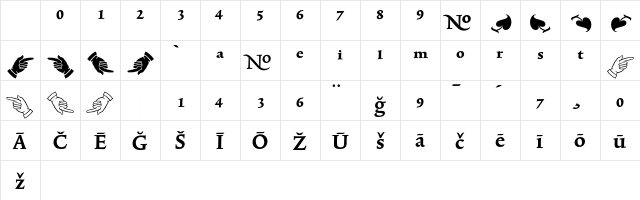 TriniteNo2 BoldPi Character Map TriniteNo2 BoldPi Character Map