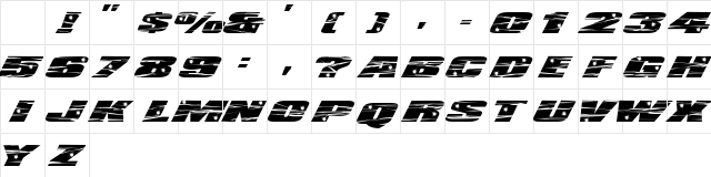 LHFActionMovie Regular Character Map