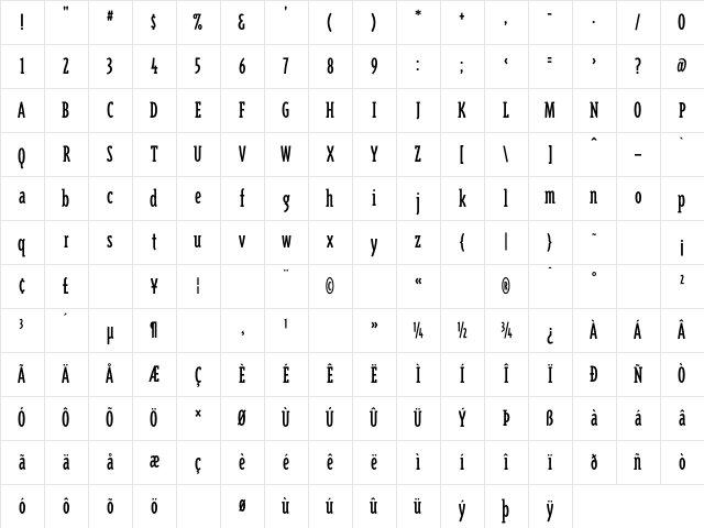 TriplexConSerLining Regular Character Map