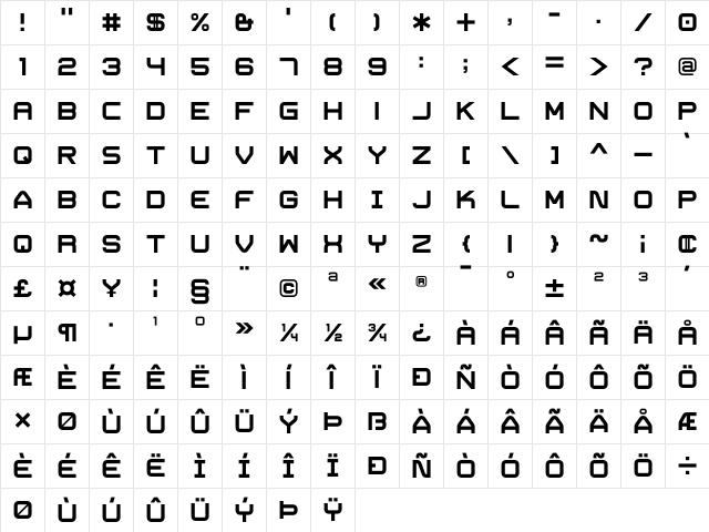 Trivial Bold Character Map Trivial Bold Character Map