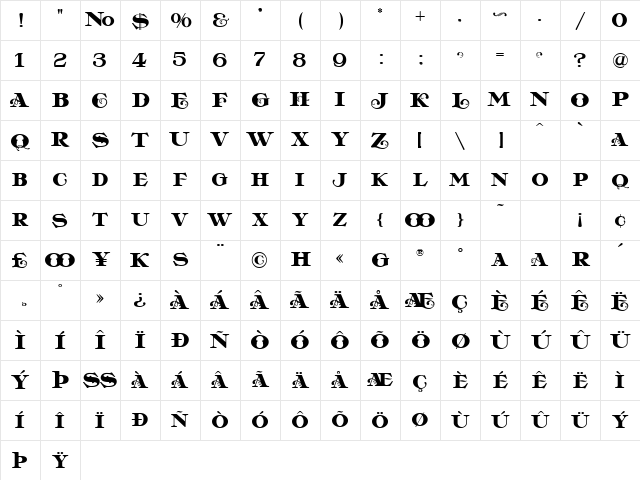 LHF Casablanca Regula Character Map