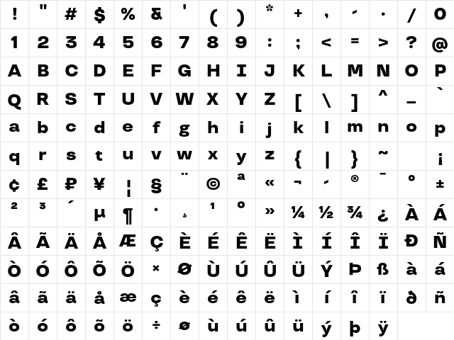 TT Travels Trl ExtraBold Character Map TT Travels Trl ExtraBold Character Map