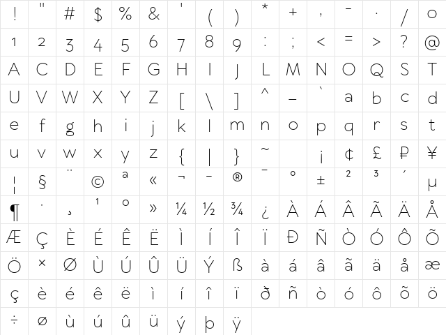 TT Wellingtons Trl Light Character Map