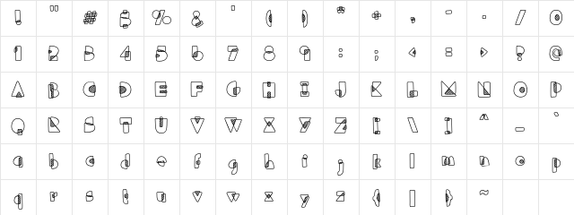 Tuper Super Regular Character Map