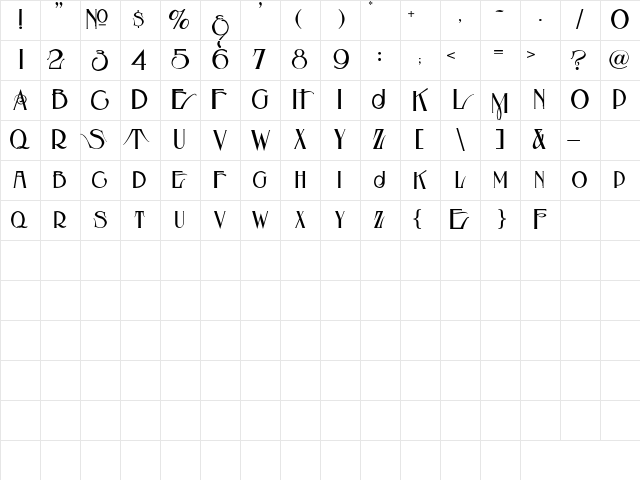 LHFEccentricFrench Light Character Map LHFEccentricFrench Light Character Map