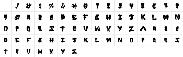 UDON Regular Character Map