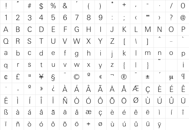 Ultimate-Xlight Regular Character Map Ultimate-Xlight Regular Character Map