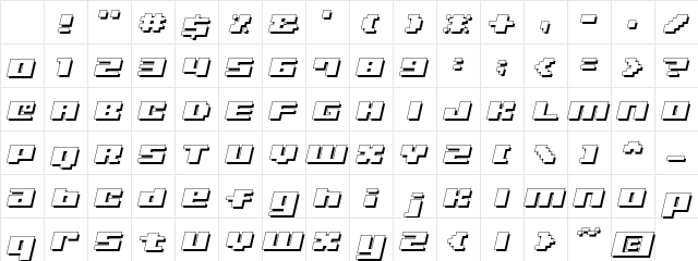 Ultra SevenItalicW Character Map