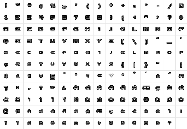 UltraBronzo Inline Character Map