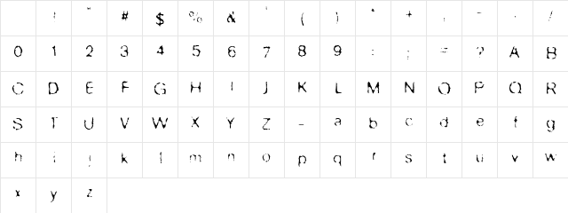 UmenType Regular Character Map