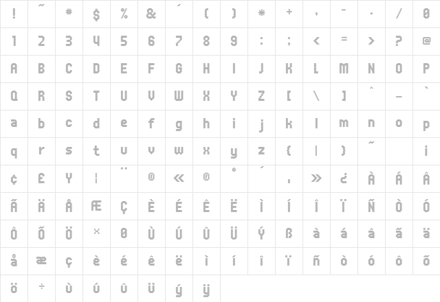 UNDA Triangle Character Map