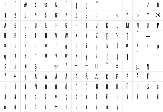 Uniform UltraCond Character Map