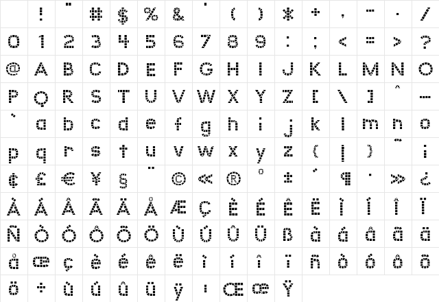 UnionSquare Regular Character Map