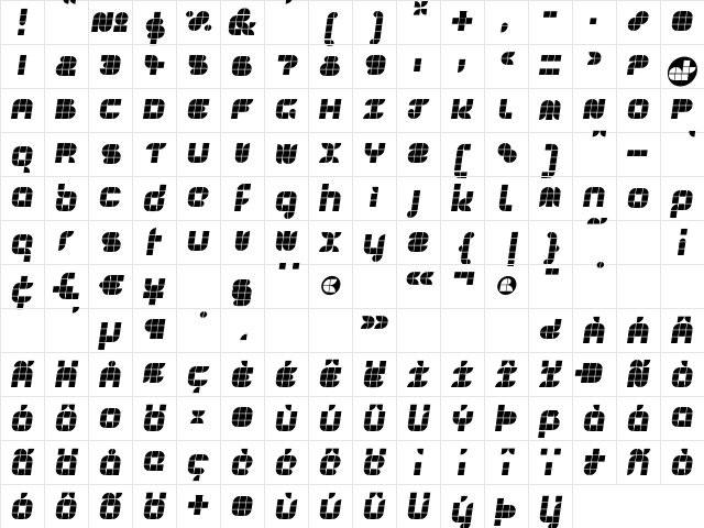 Unit3 Italic Character Map