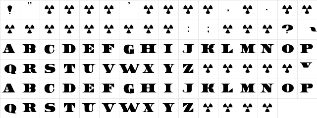 UnitedStates Regular Character Map