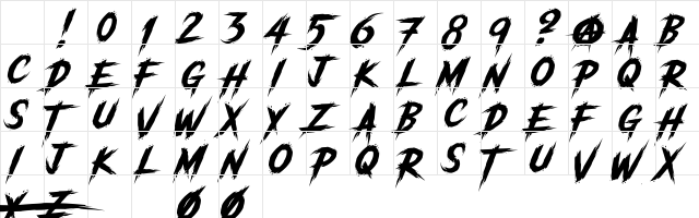 Unthinkers Slant DEMO Regular Character Map