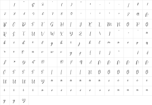 Upstand Signature Regular Character Map