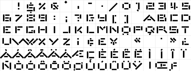 VanDerLeckArchiType Regular Character Map