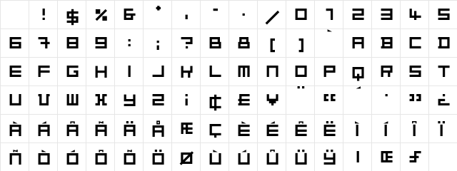 VanDoesburgArchiType Regular Character Map