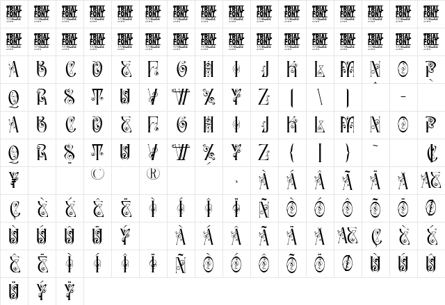 Article Master Demo Regular Character Map