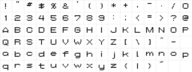 AddWBitmap09 Regular Character Map