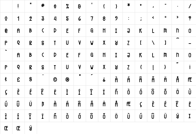 VeryMerry Regular Character Map