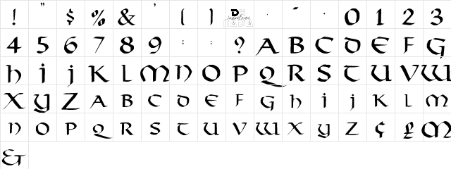 Viking Regular Character Map Viking Regular Character Map