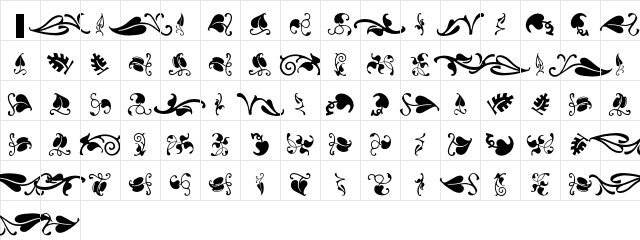 Vine Leaves2BH Character Map