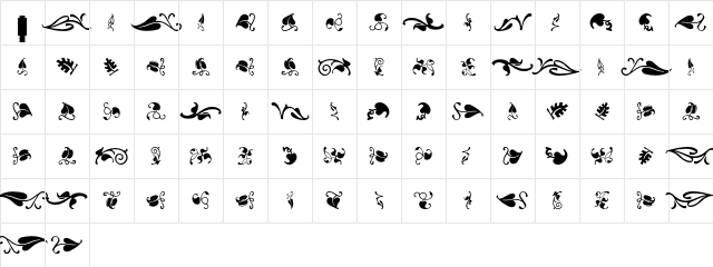 Vine Leaves2CH Character Map