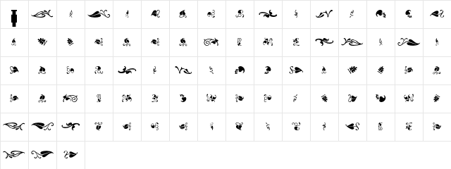 Vine Leaves2XH Character Map